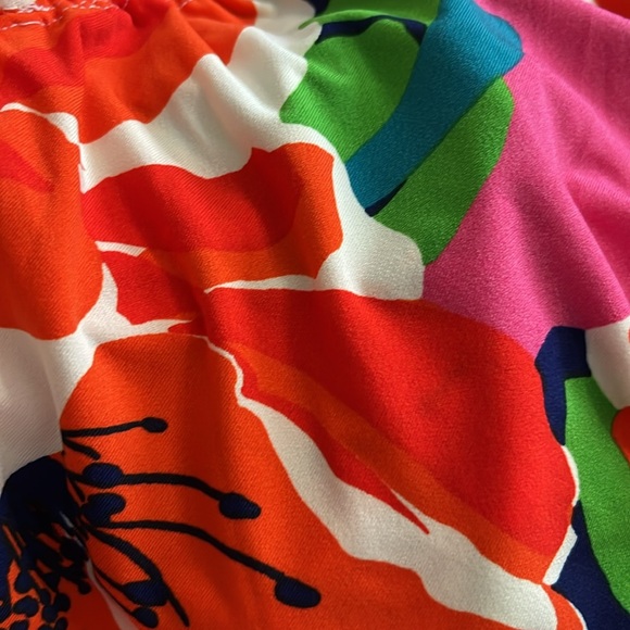 TRINA TURK Orange Merci Floral Off-Shoulder Ruffle Belted Wide Leg Jumps… - Picture 6 of 8